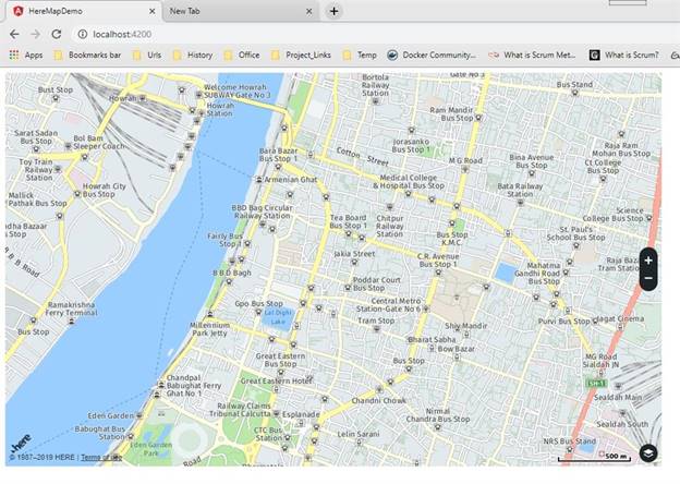 Implement Here Map API using Angular 8