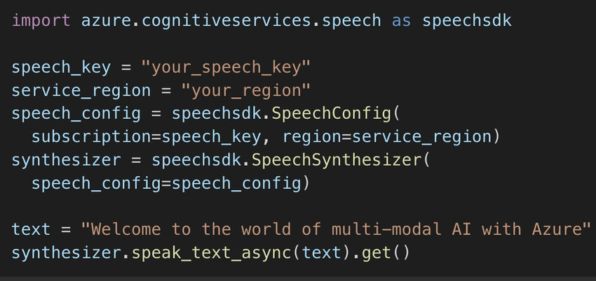 Azure speech services