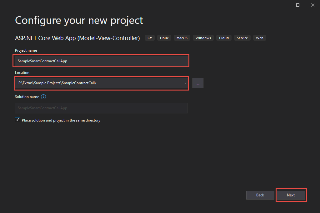 Implementing Smart Contract in ASP.NET Application