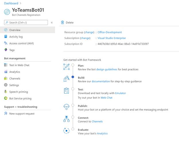 Implementing Teams Bot With Yo Team