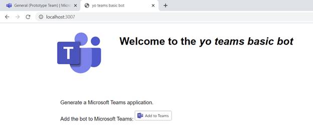 Implementing Teams Bot With Yo Team