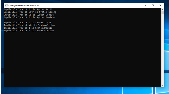 Implicitly And Explicitly Typed Variable Using C#