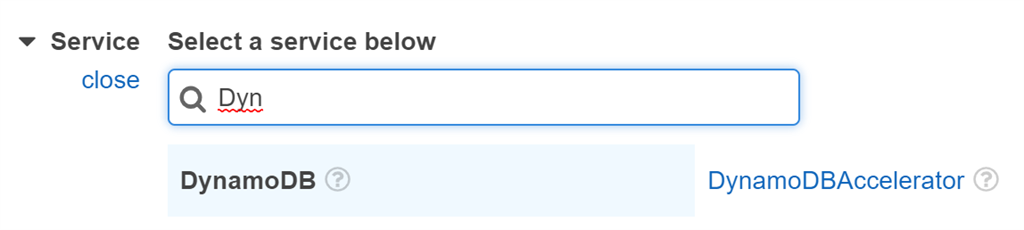 Select DynamoDB Service