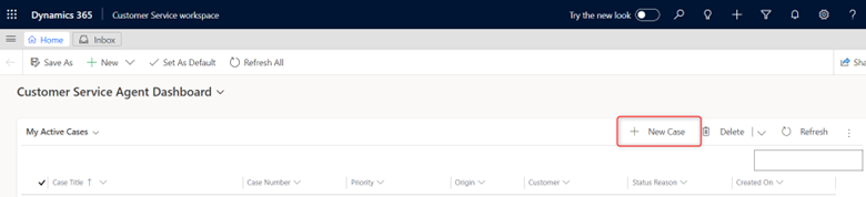 Customer service agent dashboard