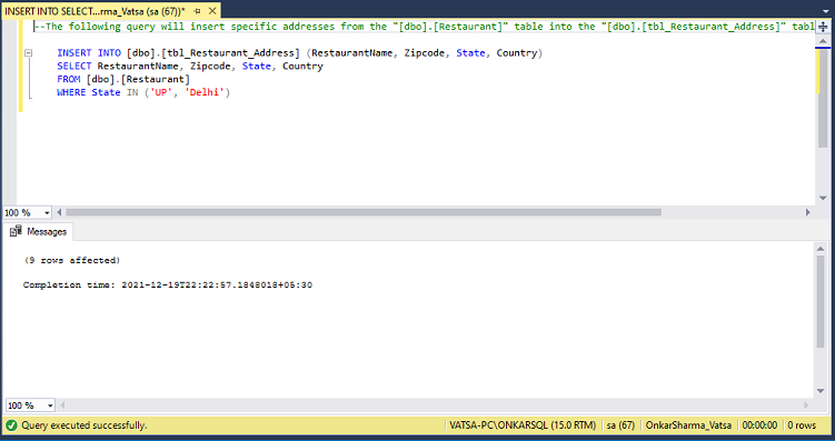 INSERT INTO SELECT vs SELECT INTO In SQL Server