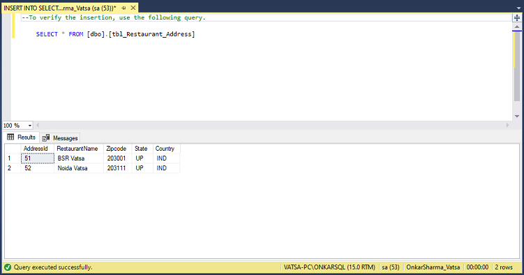 INSERT INTO SELECT vs SELECT INTO In SQL Server