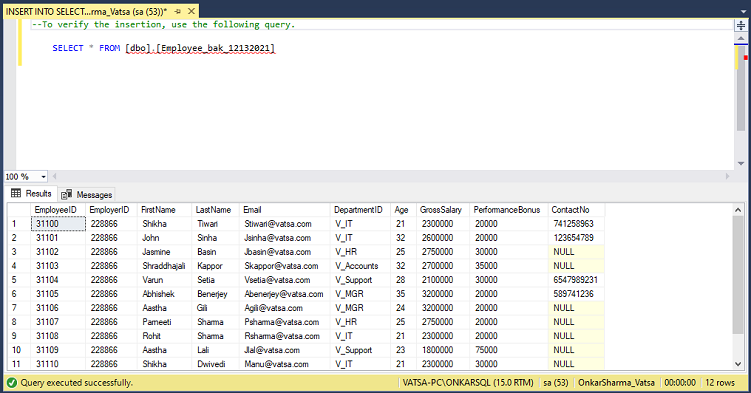 INSERT INTO SELECT vs SELECT INTO In SQL Server