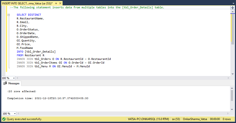 INSERT INTO SELECT vs SELECT INTO In SQL Server