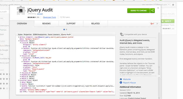 Inspecting Web Applications Using jQuery Audit