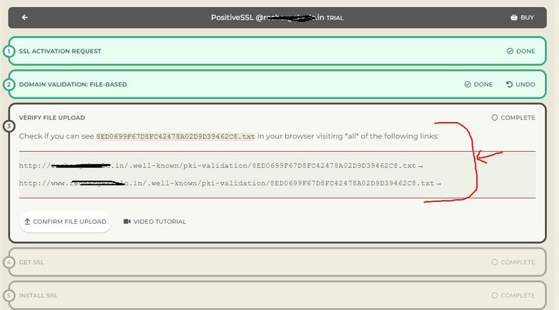 SSL Activate request