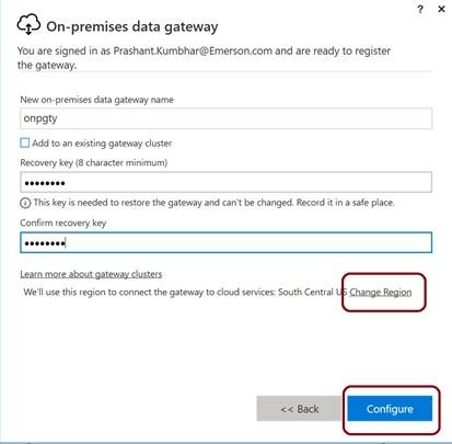 Install And Configure Azure On-Premise Data Gateway