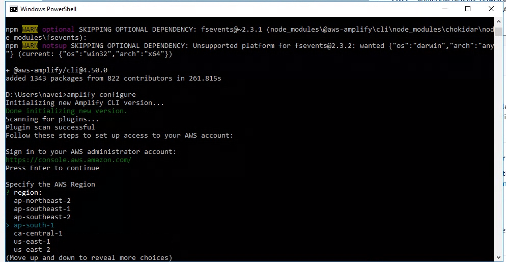 Install & Configuring AWS Amplify CLI