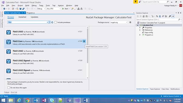 Installation Of FlaUI