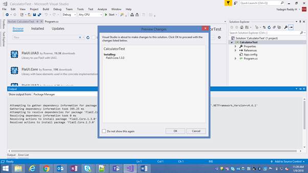Installation Of FlaUI