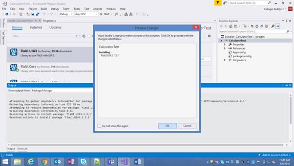 Installation Of FlaUI