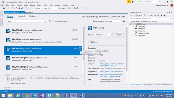 Installation Of FlaUI