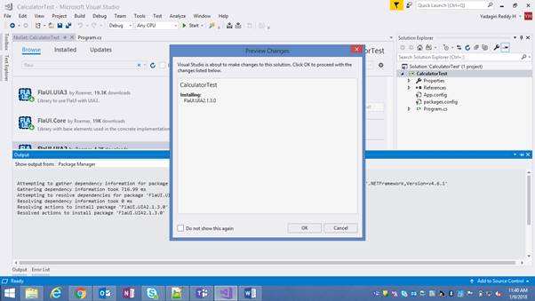 Installation Of FlaUI