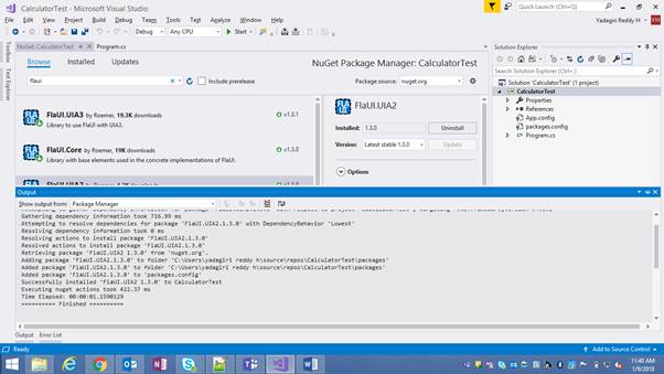Installation Of FlaUI