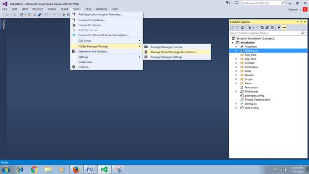 Installation Way Of Entity Framework In ASP.NET MVC 5
