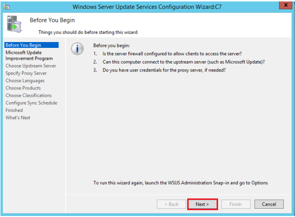 Installing and configuring WSUS