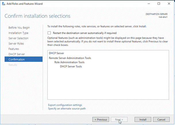 Add roles and Features Wizard