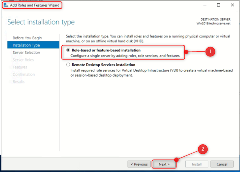 Role-Based or feature-based installation