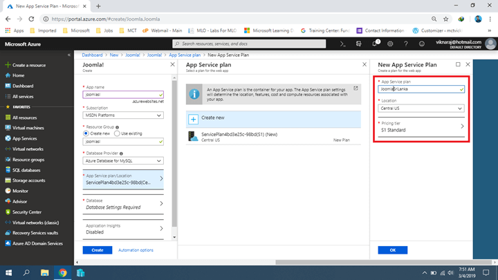 Installing Joomla On Azure