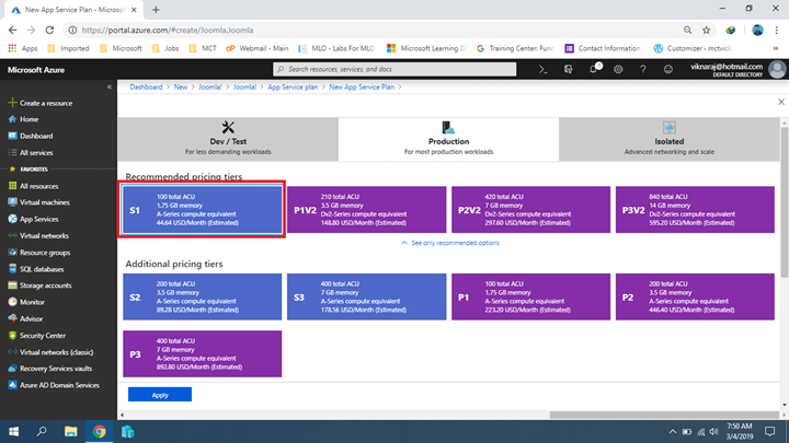 Installing Joomla On Azure