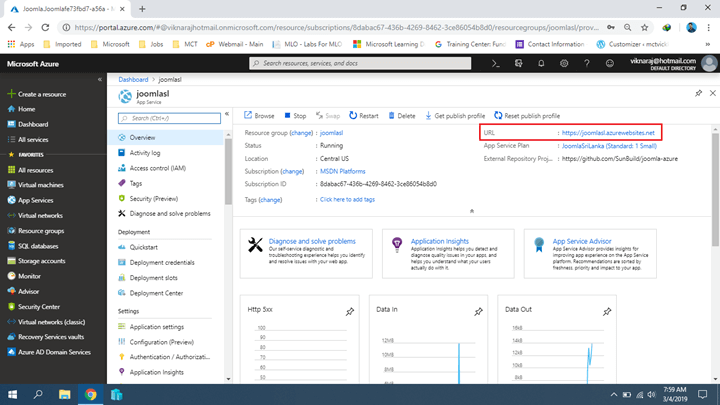 Installing Joomla On Azure