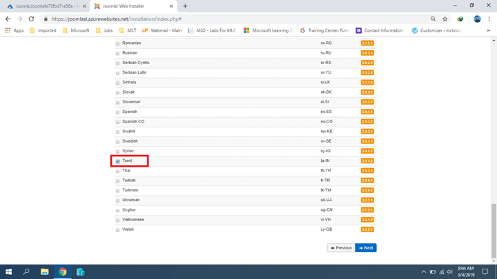 Installing Joomla On Azure