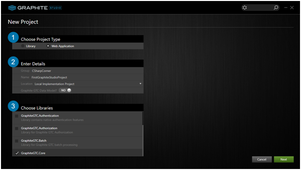 GraphiteIDE-NewWebProject-Step1