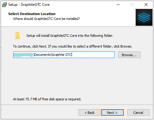 GraphteCore-InstallationDestinationLocation
