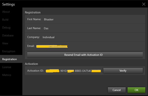 GraphiteIDE-RegistrationTab