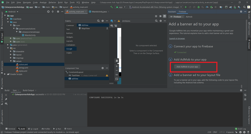 Integrate Ad-Mob Banner Ad In Android Application