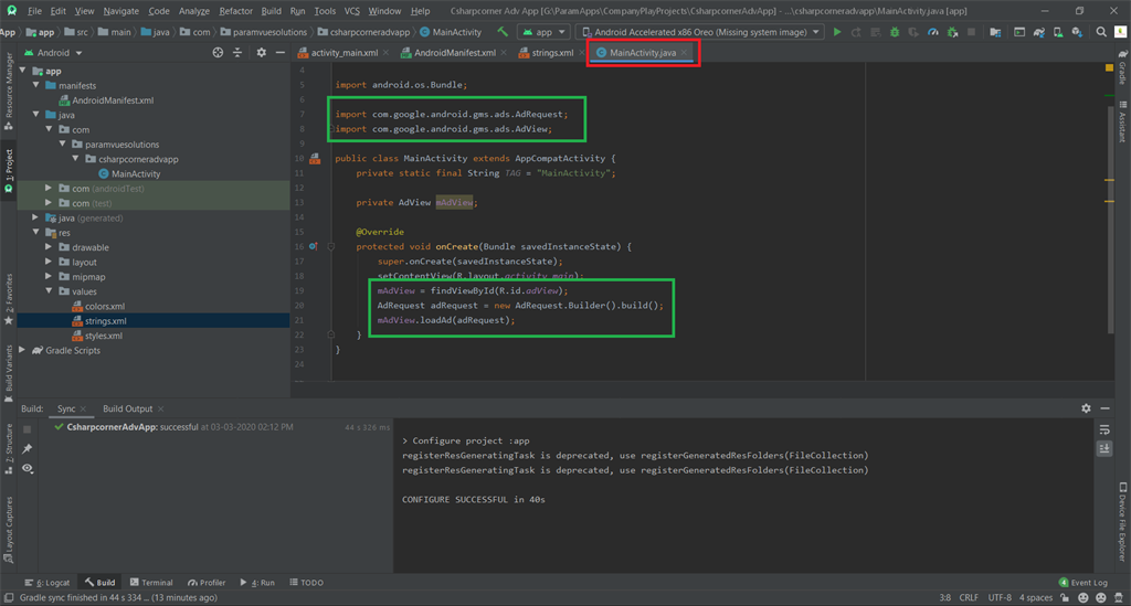 Integrate Ad-Mob Banner Ad In Android Application
