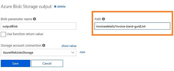 Integrate Azure Blob in Azure Functions