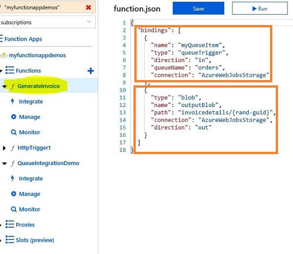 Integrate Azure Blob in Azure Functions