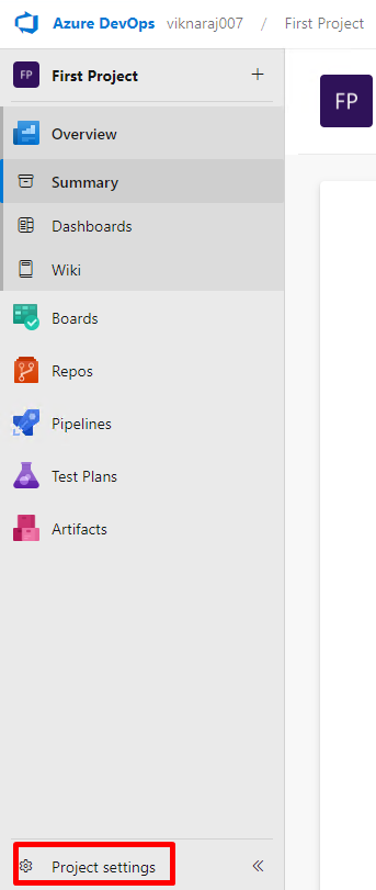 Select project setting