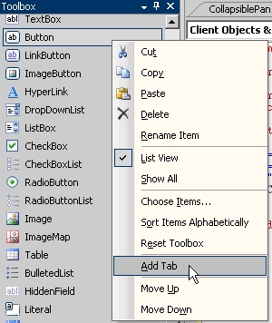 Figure 6. Add new tab in Toolbox