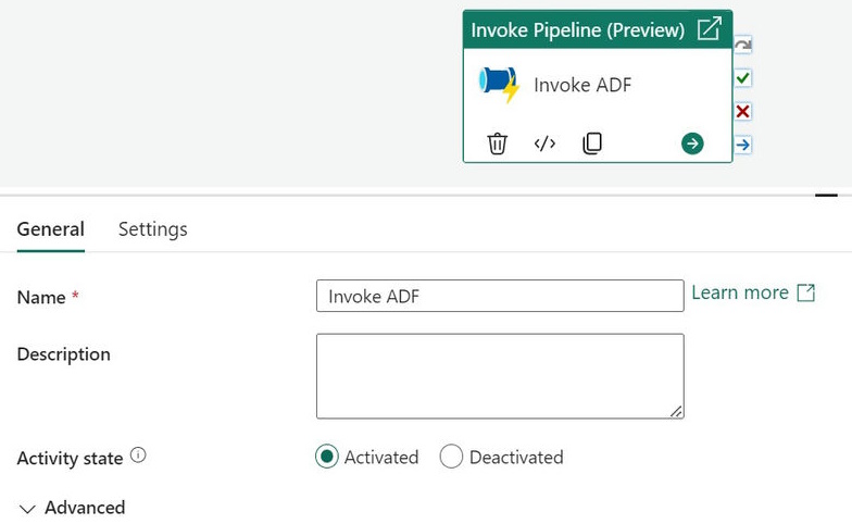 Invoke Azure Data Factory Pipeline via MSFT Fabric without REST API