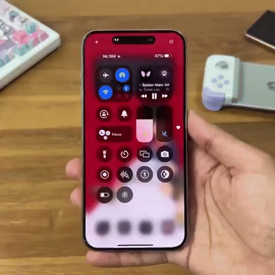 Control center design in iOS 18