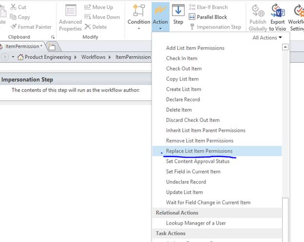 Item Wise Permission In SharePoint List Using Impersonation Step In SharePoint Designer Workflow