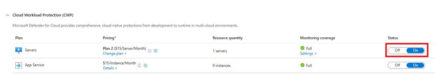 Status of the server