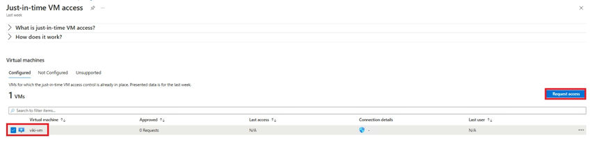 Select VM and Request access