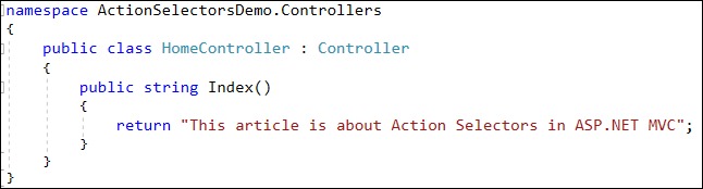 Learn About Action Selectors In ASP.NET MVC