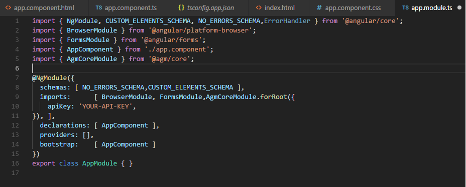 Angular AGM Map Places Visibility