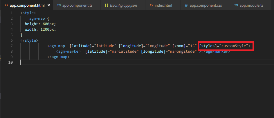 Angular AGM Map Places Visibility