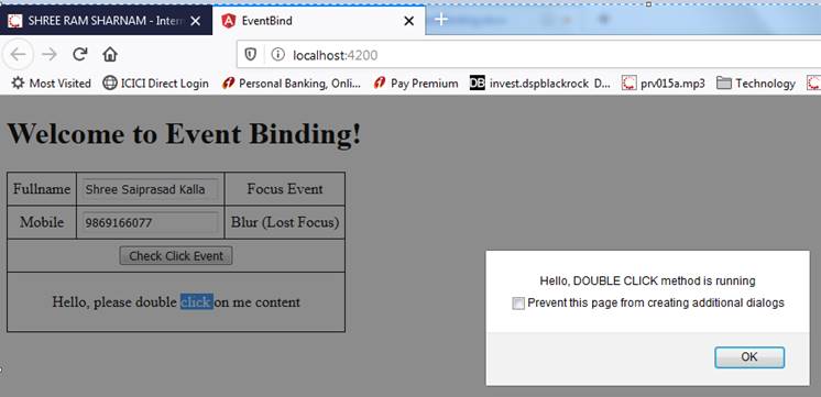 Event Binding In Angular