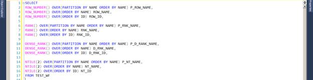 Windows Ranking Function
