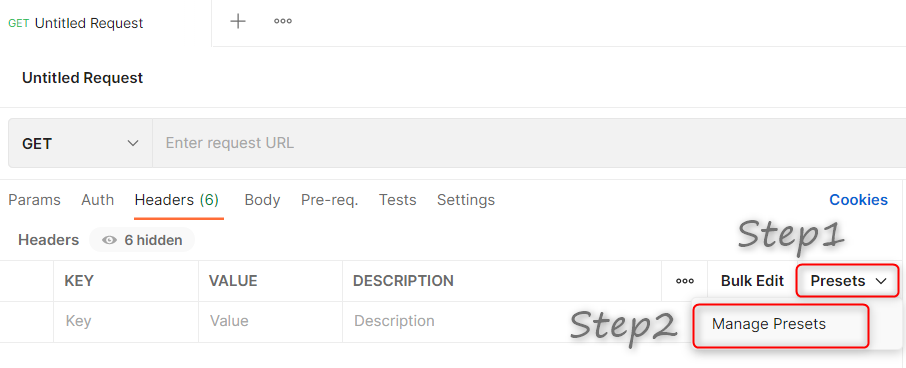 Postman adding Preset Headers